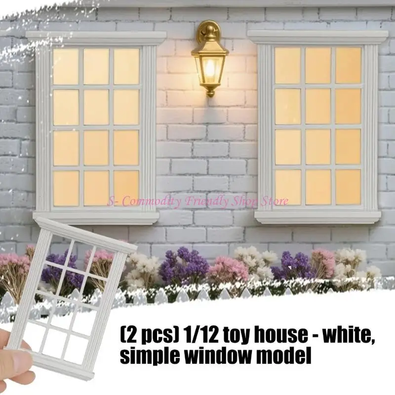 Ventana en miniatura de madera para casa de muñecas, fácil montaje - imagen 2