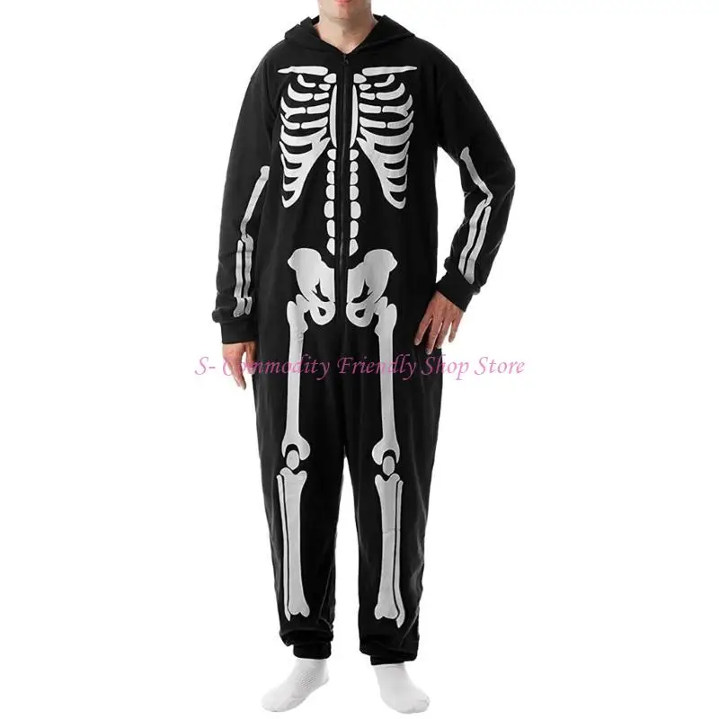 Pijama familiar unisex de esqueleto para Halloween, disfraz monos - imagen 3
