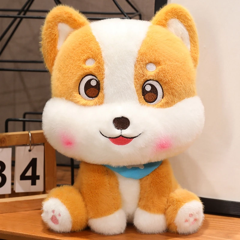 Almohada de peluche corgi con estilo kawaii