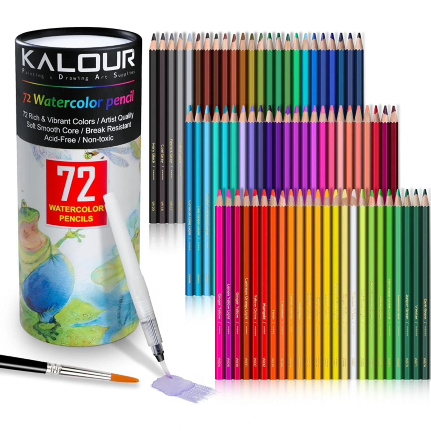Juego de lápices de acuarela KALOUR con pincel de agua