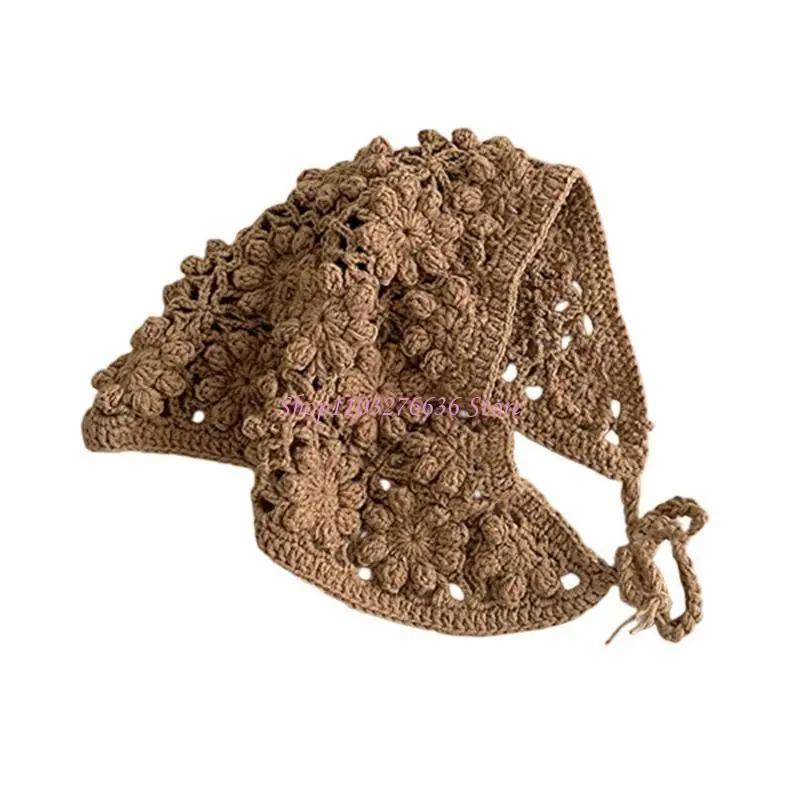 Gorro tejido calado en tonos naturales