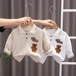 Camiseta infantil de algodón para primavera y otoño casual