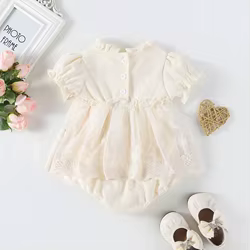 Traje de fiesta bebé encaje con falda tutú – Estilo princesa primavera