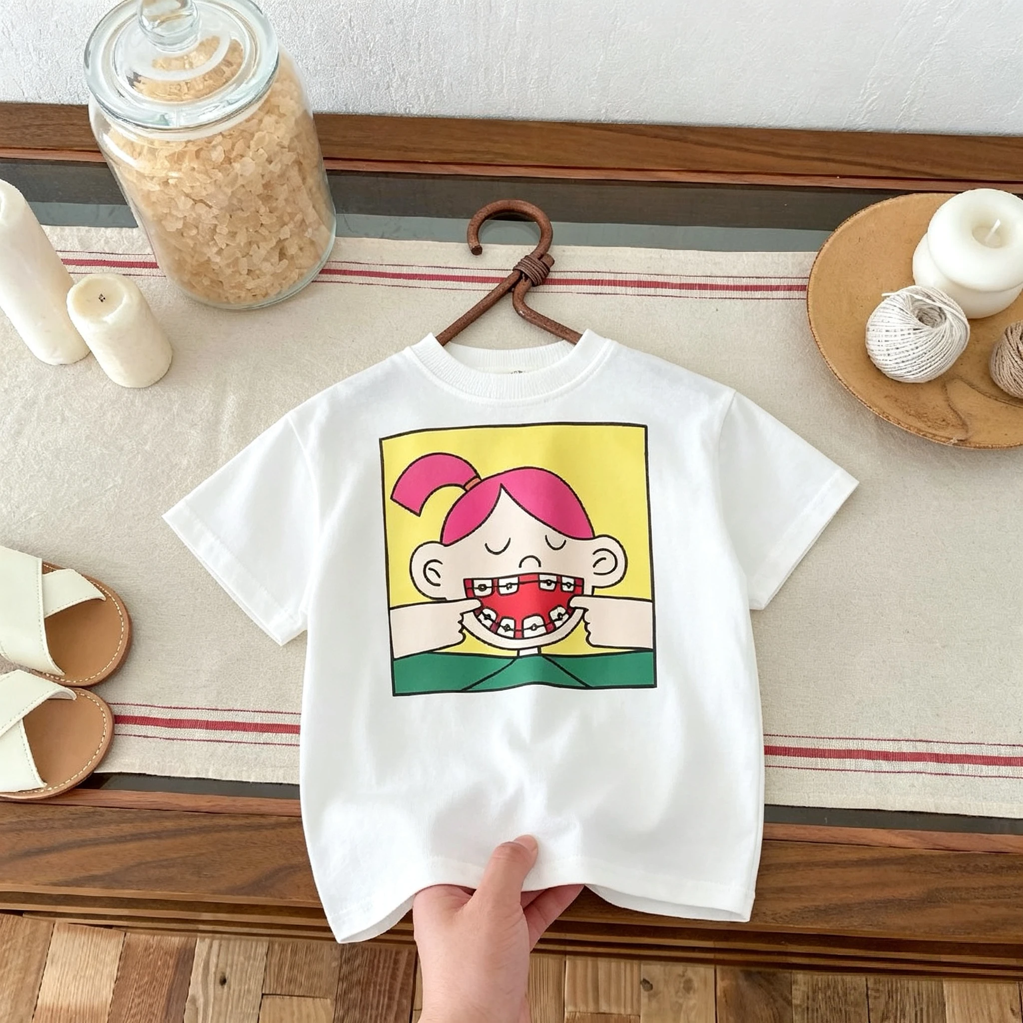 Camiseta infantil de algodón con estampado dibujos estilo verano - imagen 5