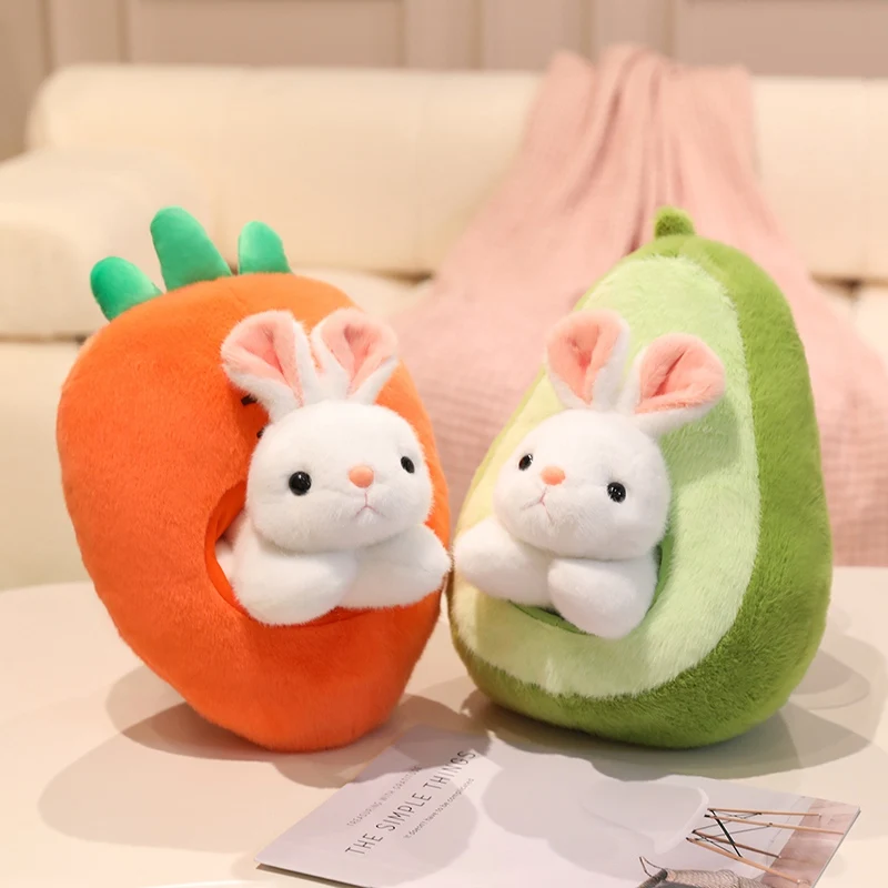 Peluche de conejo con abrazo frutal, suave y creativo - imagen 5