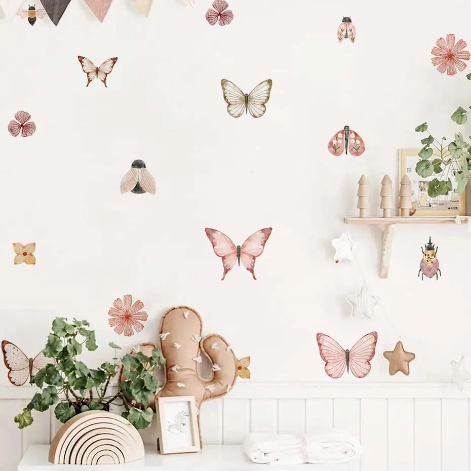 Pegatinas de pared infantiles con mariposas y abejas para dormitorio - imagen 3
