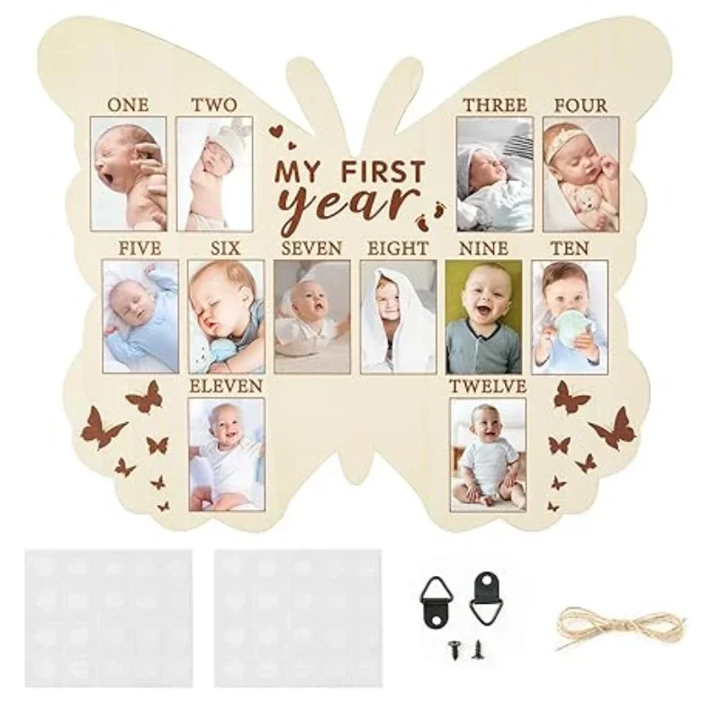 Marco primer año bebé – Tablero madera para fotos