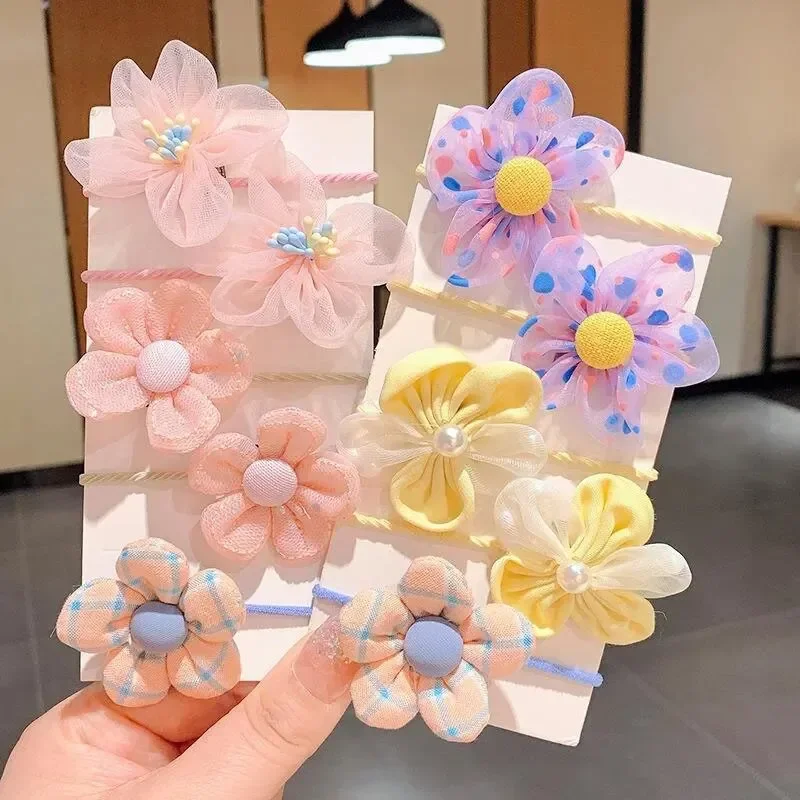 Elásticos de pelo con flores para bebé – Suaves y flexibles - imagen 4