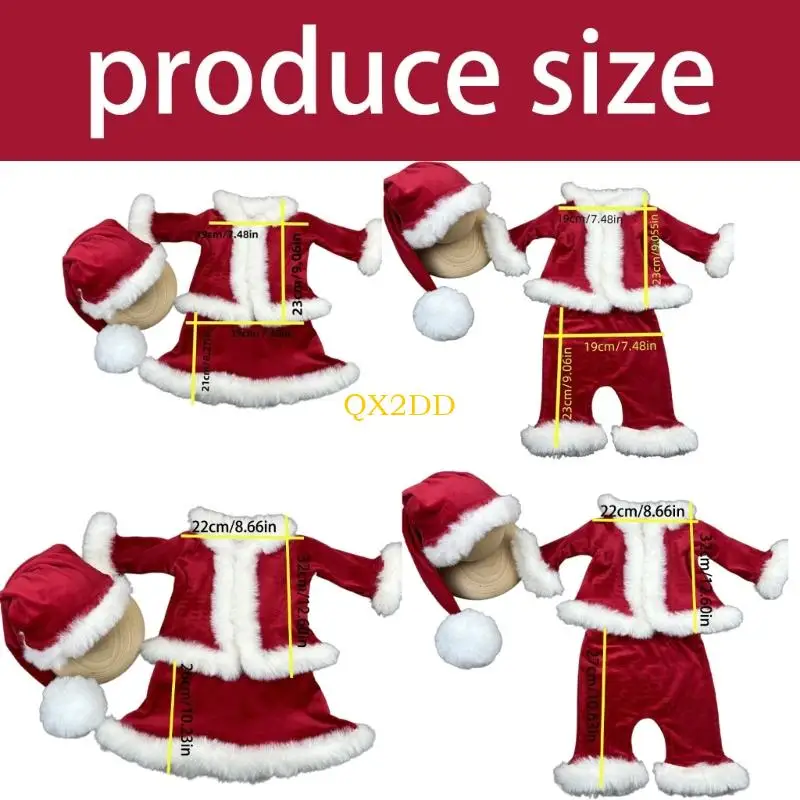 QX2D Disfraz navideño para bebé de fotografía en poliéster suave - imagen 2