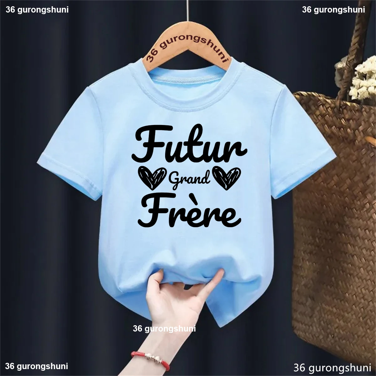 Camiseta hermano mayor estilo francés futuro con estampado veraniego - imagen 4
