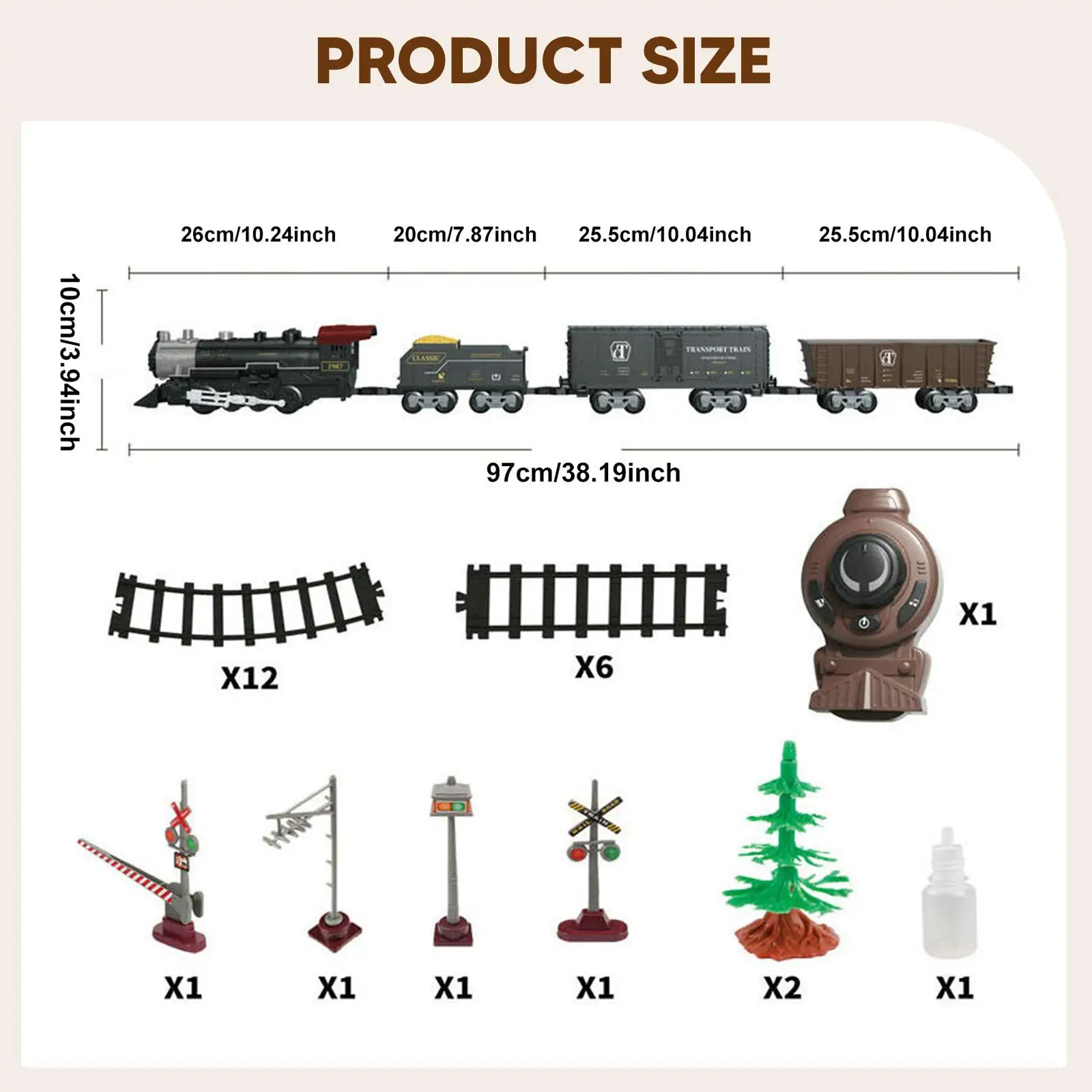 Tren eléctrico infantil con vías de ferrocarril para niños y niñas