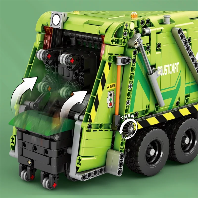 Camión de basura teledirigido infantil – Construcción compacta técnica - imagen 2