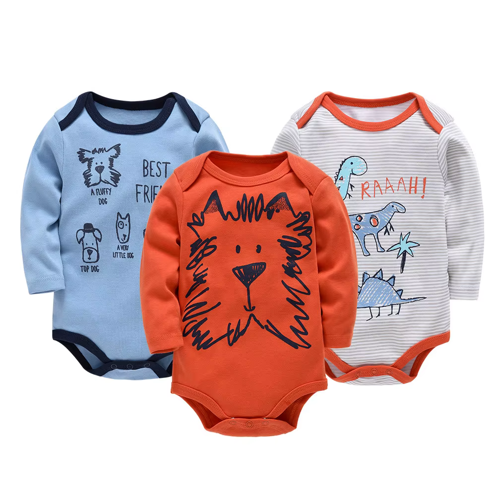 Kavkas Peleles de algodon para bebe - Manga larga, 0-24 meses