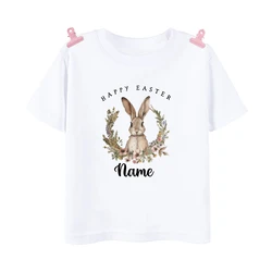 Camiseta infantil personalizada de Pascua con conejito