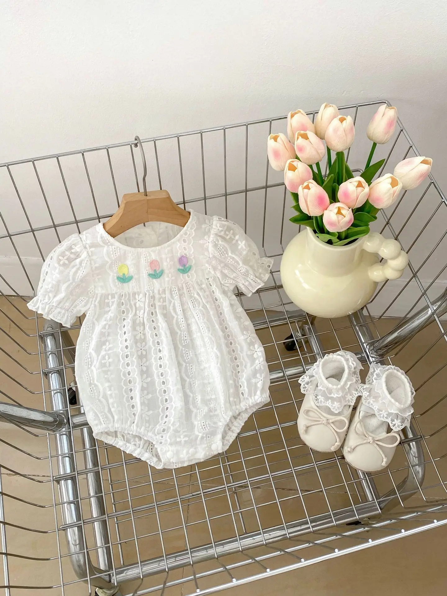 Milancel body algodón para niña bordado de verano, una pieza - imagen 3