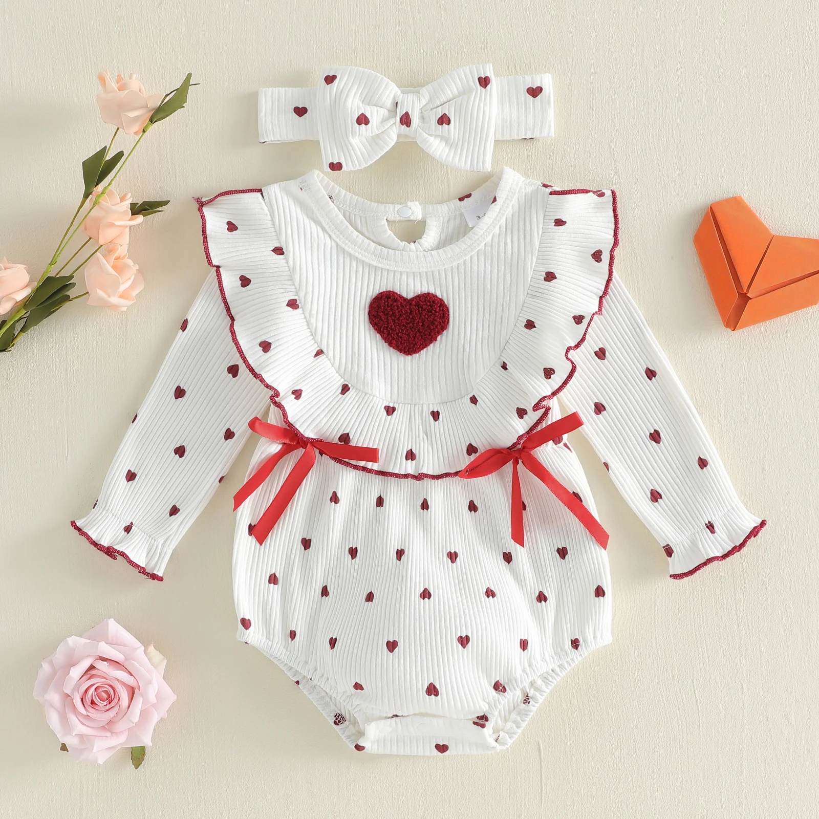 Conjunto San Valentín con corazones para niña - imagen 3