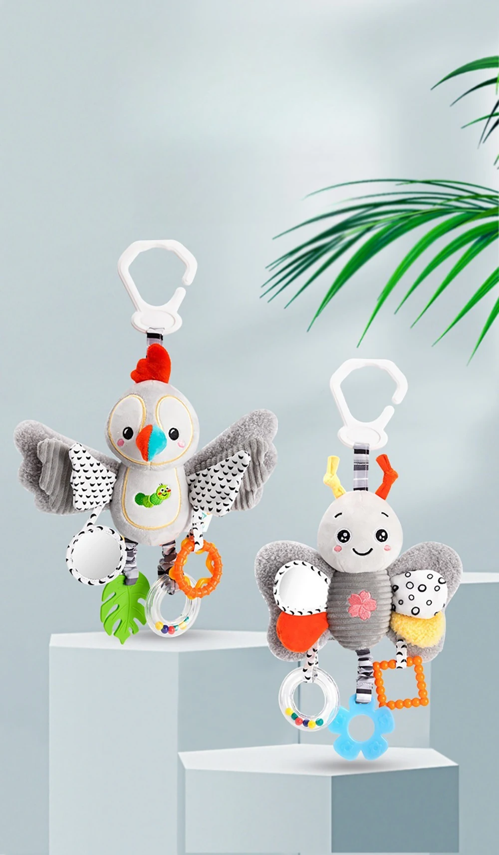 Sonajero colgante bebé peluche