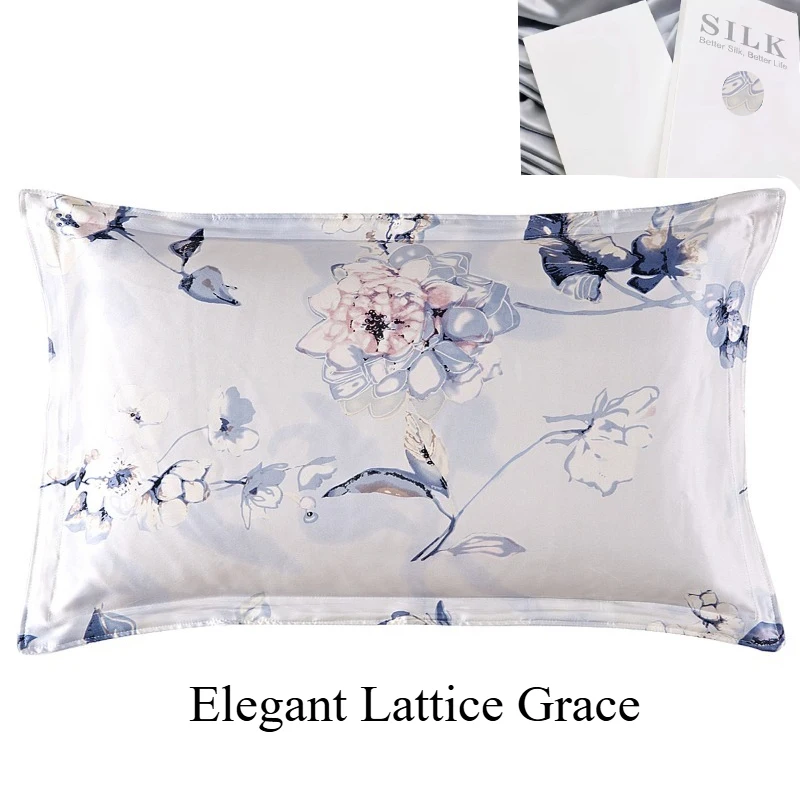 Funda de almohada de seda charmeuse con cierre tipo sobre, estampada - imagen 2
