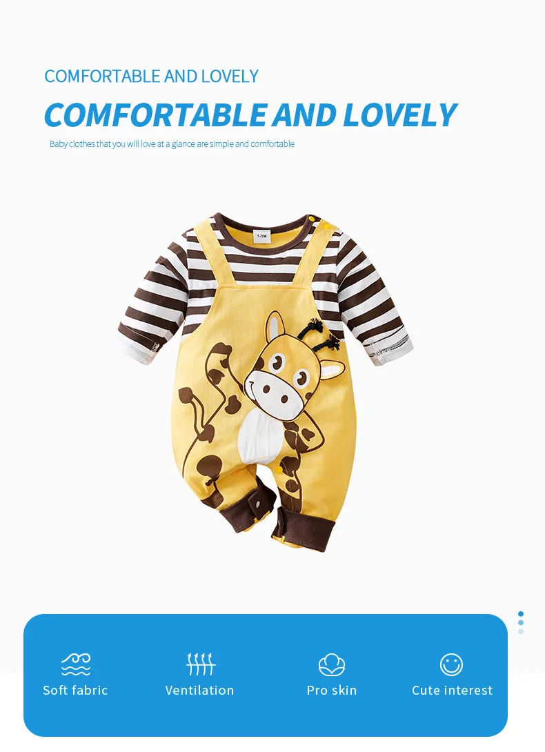 Pelele de algodón con diseño de vaca para bebé