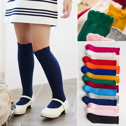Calcetines de algodón con volantes para niña
