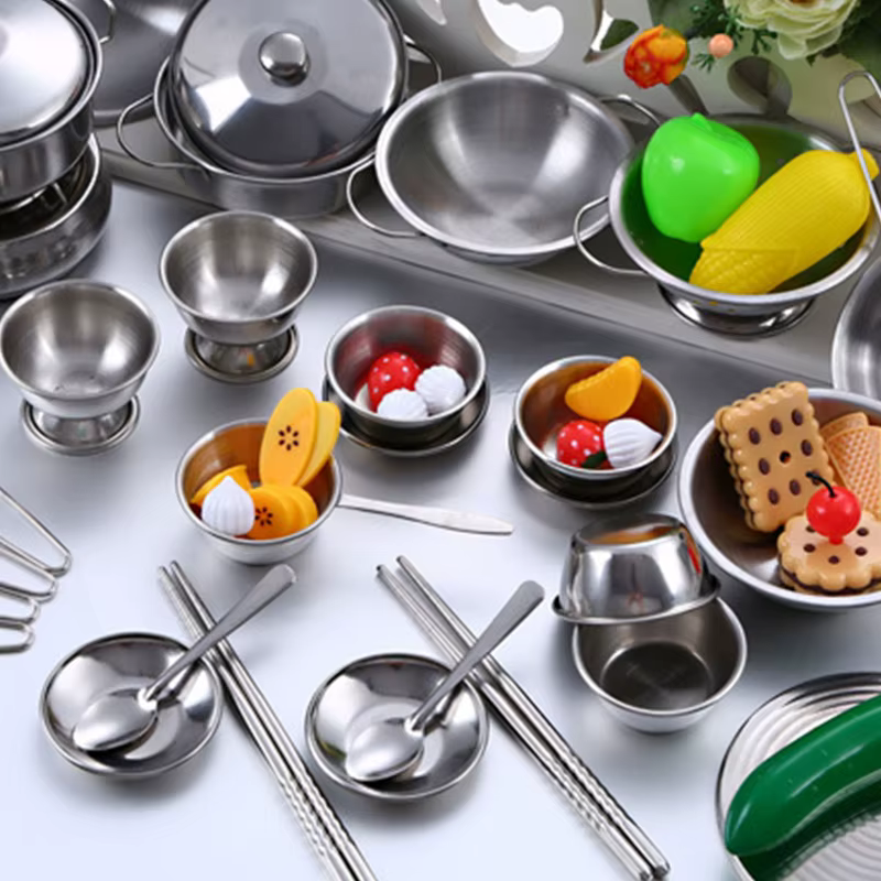Juego de utensilios de cocina en acero inoxidable para niños - imagen 3