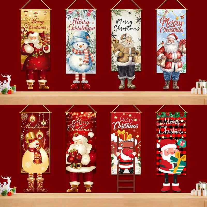 Banderines colgantes navideños en decoración