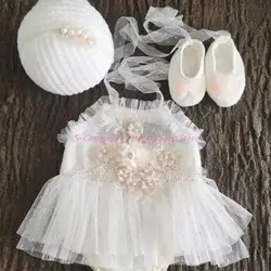 Accesorios para fotografía de recién nacido con vestido de encaje