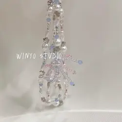 Colgante estrella con perla y lazo para iPhone infantil