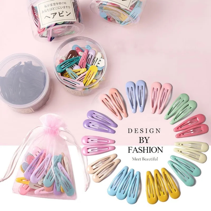 Horquillas para niñas en forma de gota - coloridas y deslizantes