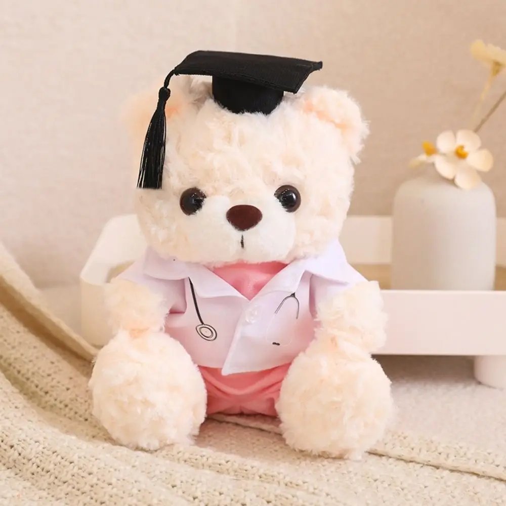 Peluche de graduación con gorro doctoral, oso suave