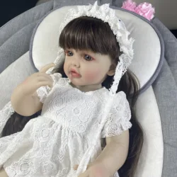 MRB Muñeca reborn realista de vinilo silicona lavable para niña