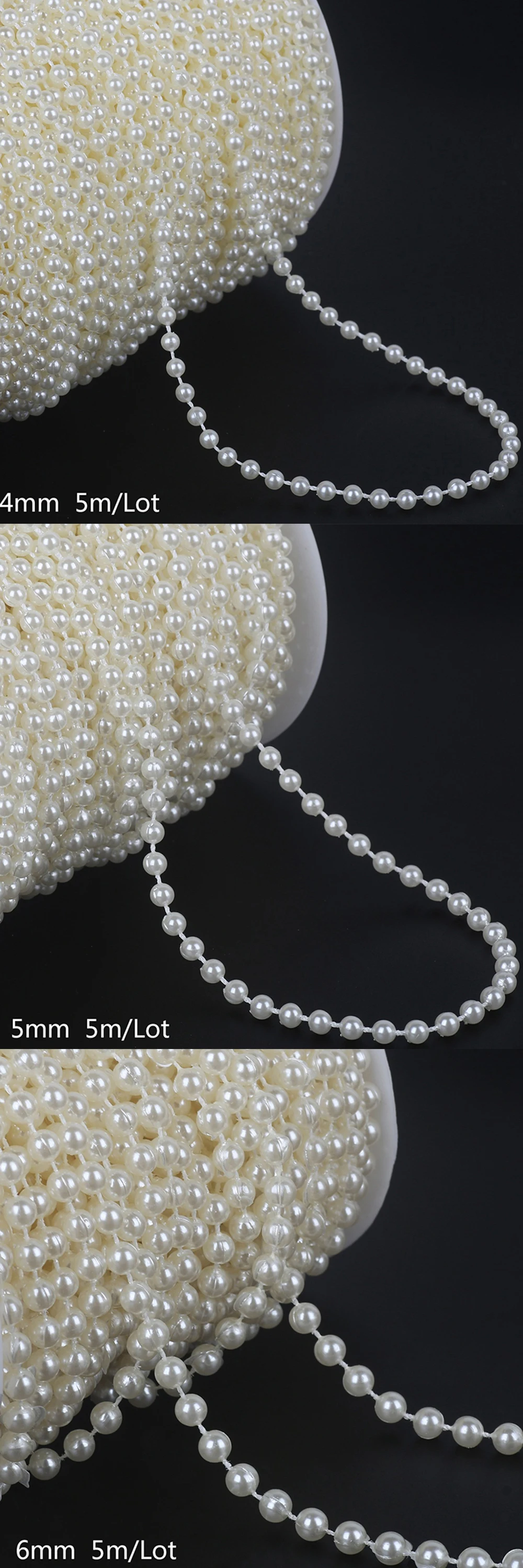 Detalle de perlas simuladas de 4mm