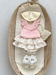 MILANCEL Conjunto bebé verano: camiseta con volantes y bombachos