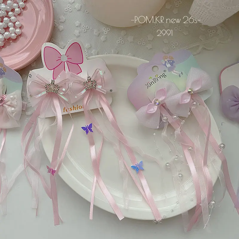 Pinzas de pelo con lazo estrella para niña - Color rosa - imagen 3