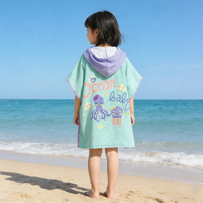Albornoz infantil de secado rápido para playa y viaje - imagen 2
