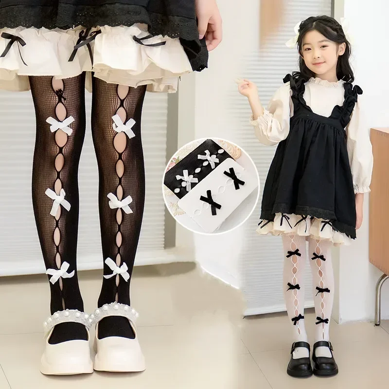 Medias Lolita para niñas con encaje retro transpirable