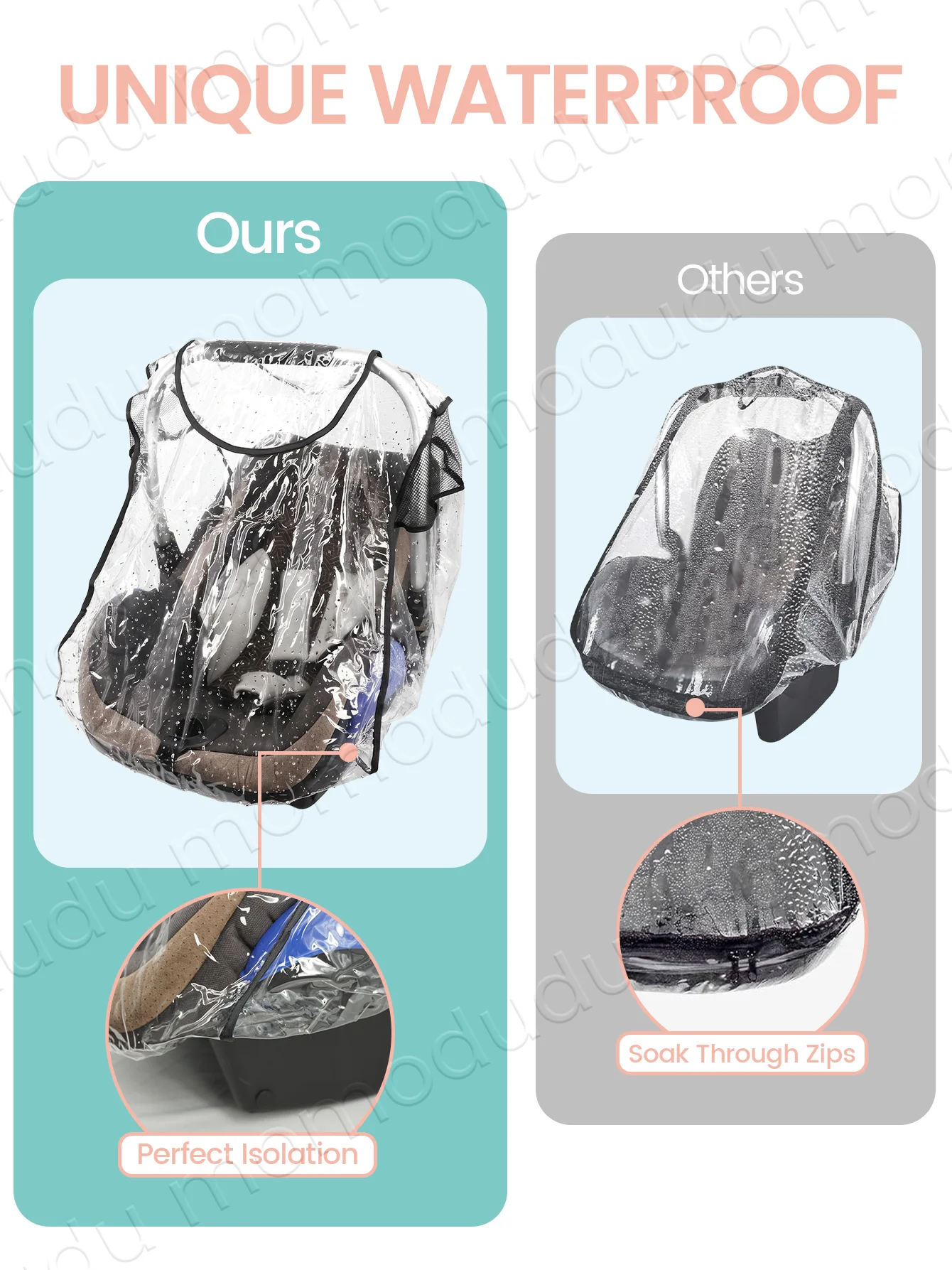 Funda impermeable antipolvo para asiento de bebé EVA transparente - imagen 2