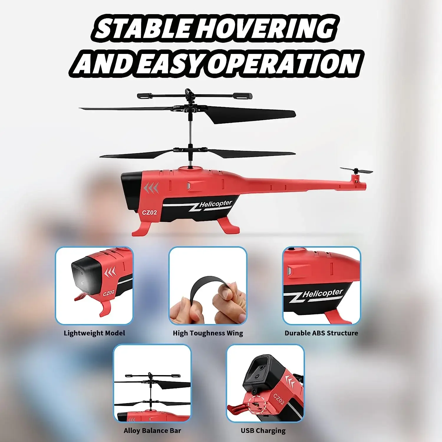 Helicóptero teledirigido con carga USB y prevención de obstáculos - imagen 3