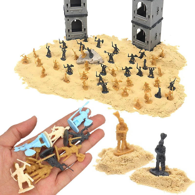 ZYF Soldados en miniatura 2,7 cm – posturas variadas, multicolor - imagen 3