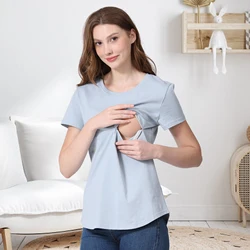 EmotionMoms Camiseta de lactancia veraniega con cremallera oculta