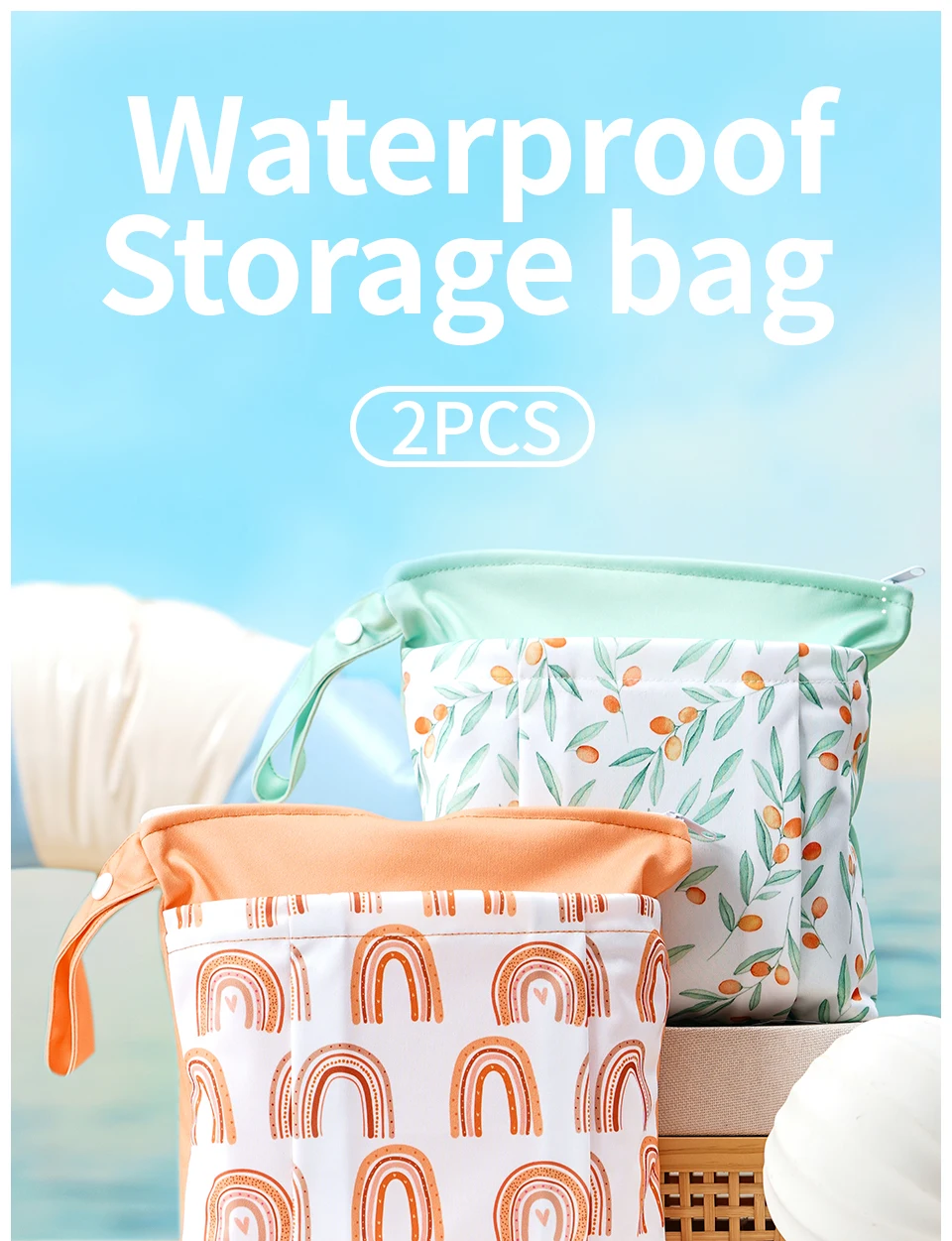 Bolsa impermeable para pañales de tela