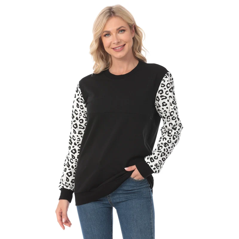 Sudadera de lactancia con manga raglán y cremallera lateral