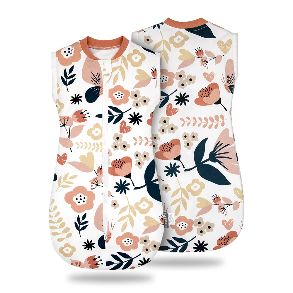 Capullo saco de dormir fino para bebé – Estampado flores botones - imagen 3