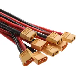 Conector XT60 hembra y macho con cable y silicona