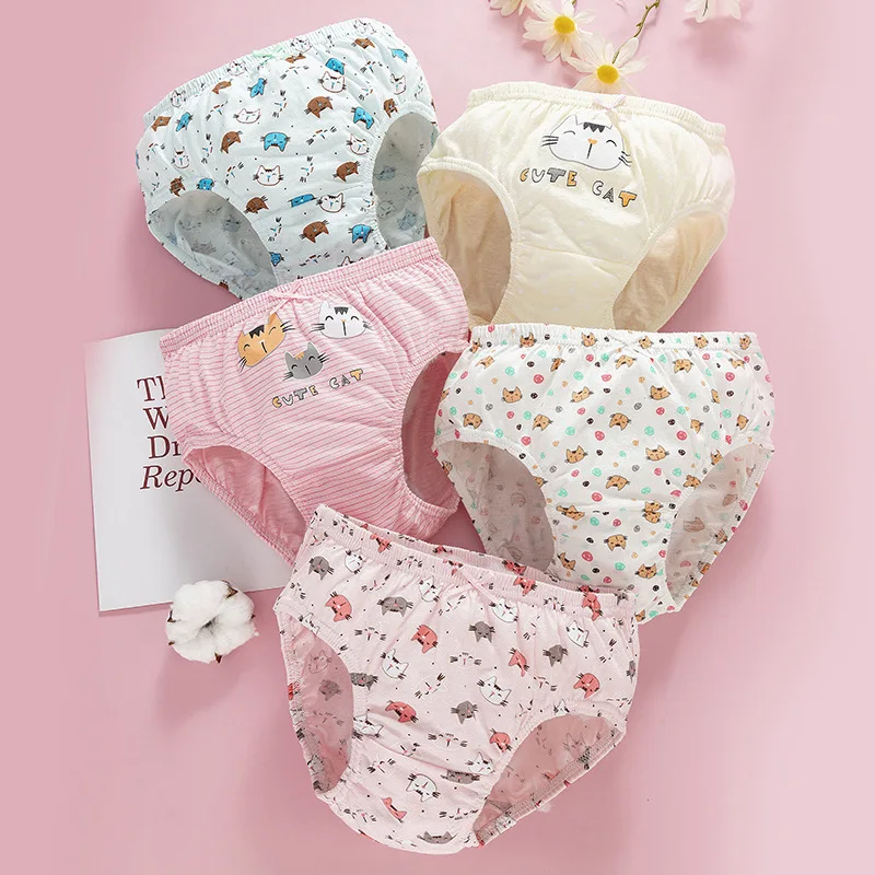 Bragas de algodón con estampado de gato para niña - Suaves y transpirables - imagen 4