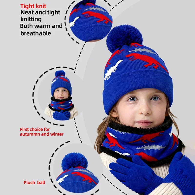 Gorro de invierno dinosaurio para niños con orejeras - imagen 3