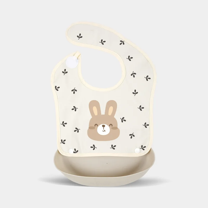 Babero de silicona infantil impermeable con bolsillo 3D