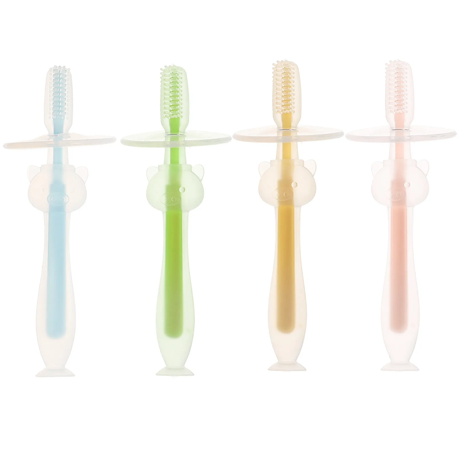 Cepillo de dientes silicona para bebés entrenamiento con base succión - imagen 2
