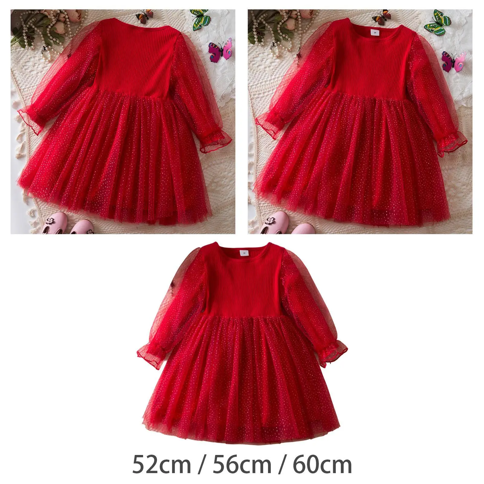 Vestido de Navidad rojo con tutú para niña - imagen 3