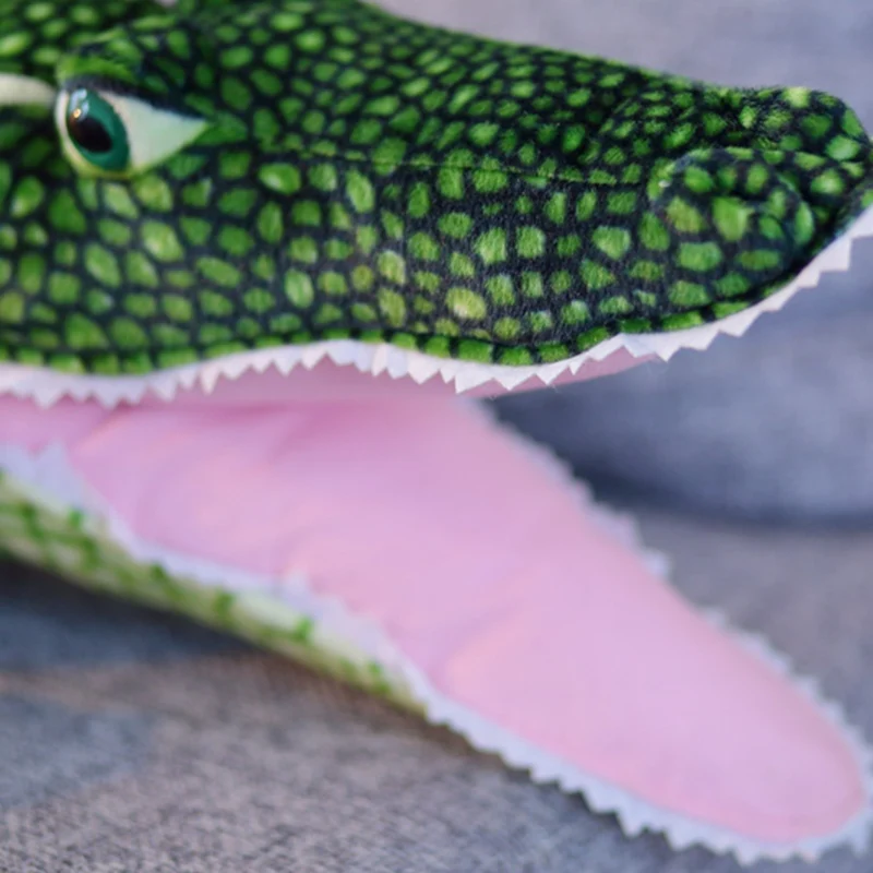 Peluche cocodrilo realista verde gigante, cojín de sofá infantil - imagen 5